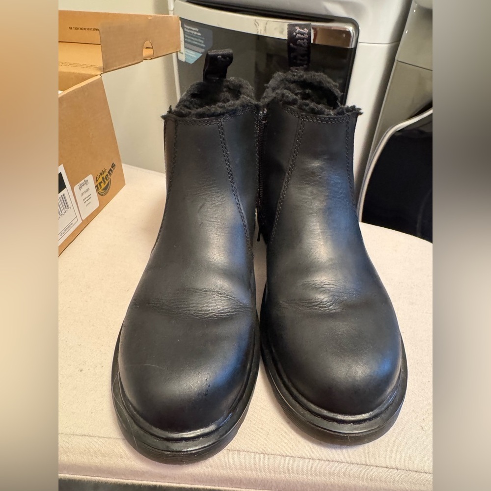 Dr. Martens Black Faux Fur Chelsea Boots 2976 Lenore 6